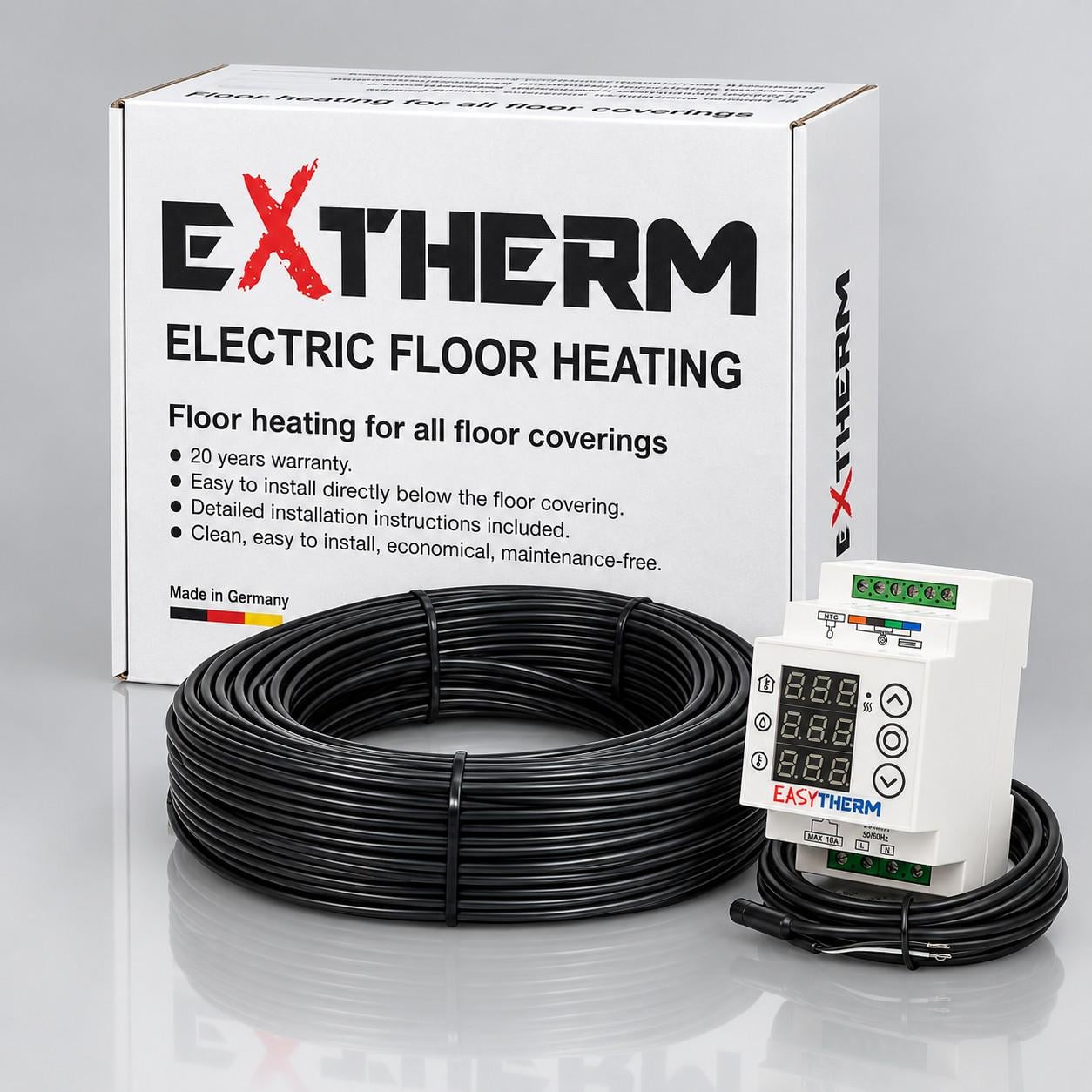 Комплект антиобледенения для снеготаяния Extherm ETT ECO 8 м 240 Вт + Wi-Fi контроллер Easytherm ET-220/нагревательный кабель 30 Вт/м Комплект антиобледенения для снеготаяния Extherm ETT ECO 8 м 240 Вт + Wi-Fi контроллер Easytherm ET-220/нагревательный кабель 30 Вт/м