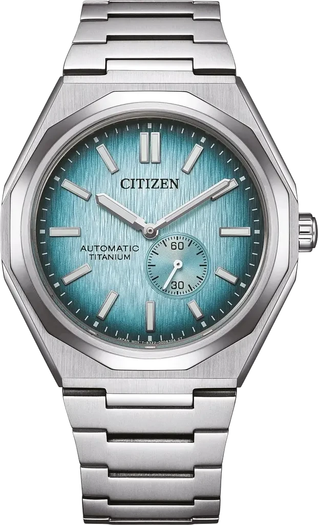 Наручные часы мужские Citizen NK5020-58L Super Titanium Zenshin 60 механические с сапфировым стеклом/голубым циферблатом и водозащитой 100 м