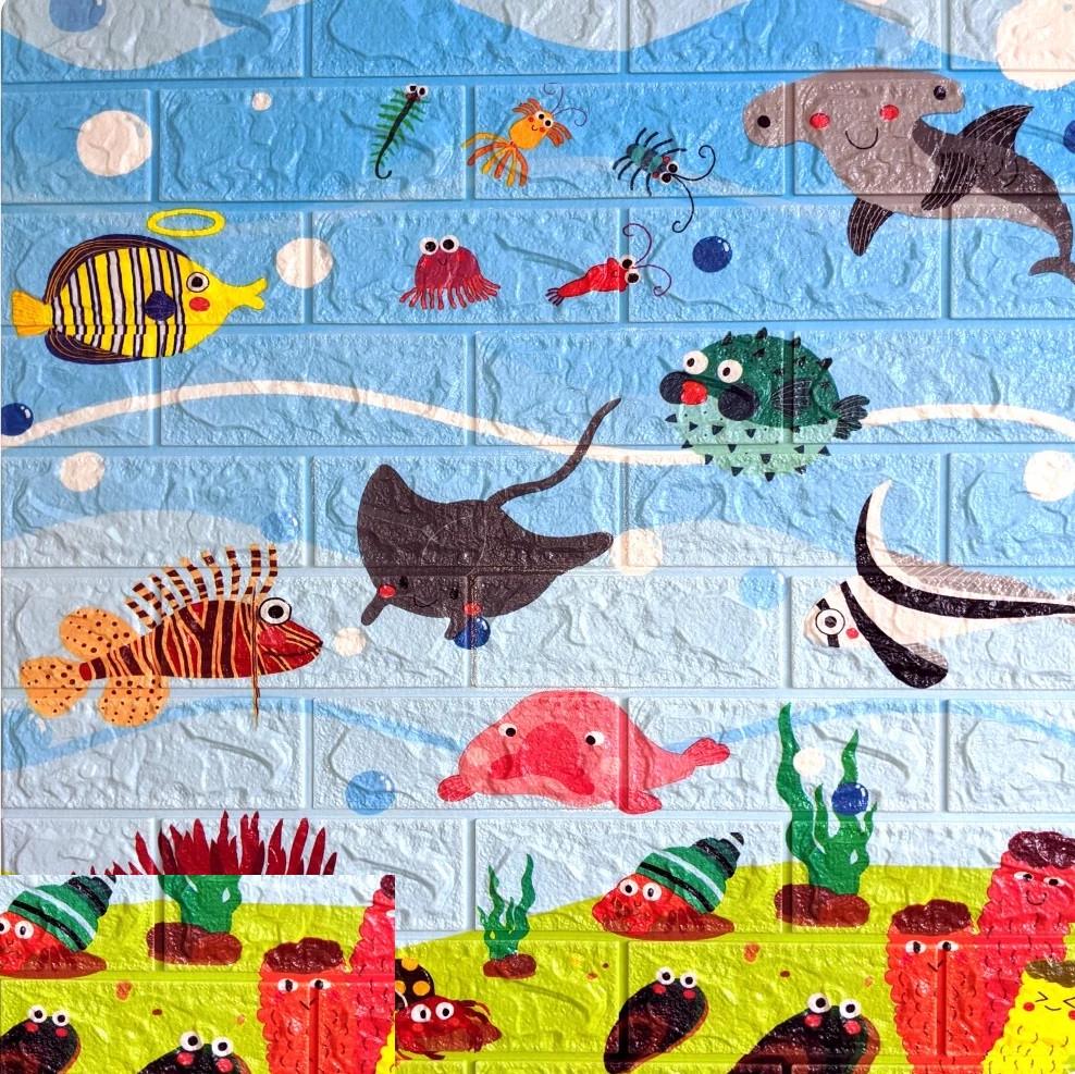 Панель самоклеящаяся 3D Sticker Wall 700x770x6 мм Подводный мир