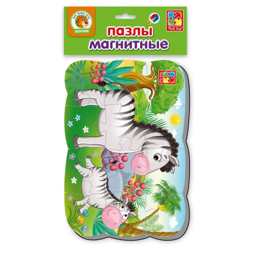 Комплект пазлів на магніті Vladi Toys А5 Зоопарк. Мама та малюк 12 ел. 4 шт. - фото 3 Комплект пазлів на магніті Vladi Toys А5 Зоопарк. Мама та малюк 12 ел. 4 шт. - фото 3