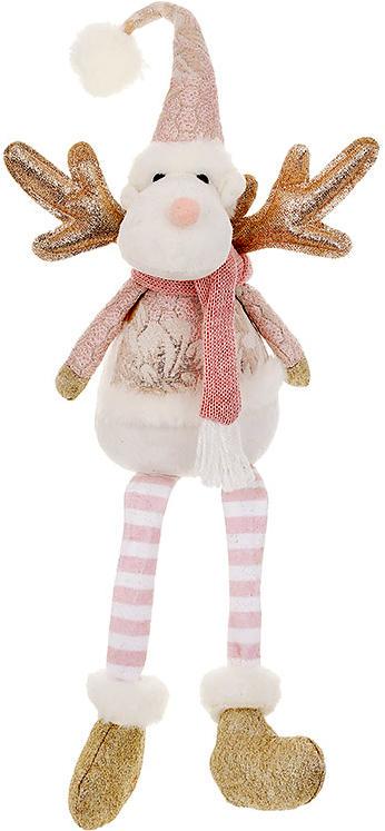 Іграшка новорічна Олень 60 см Рожевий із золотим