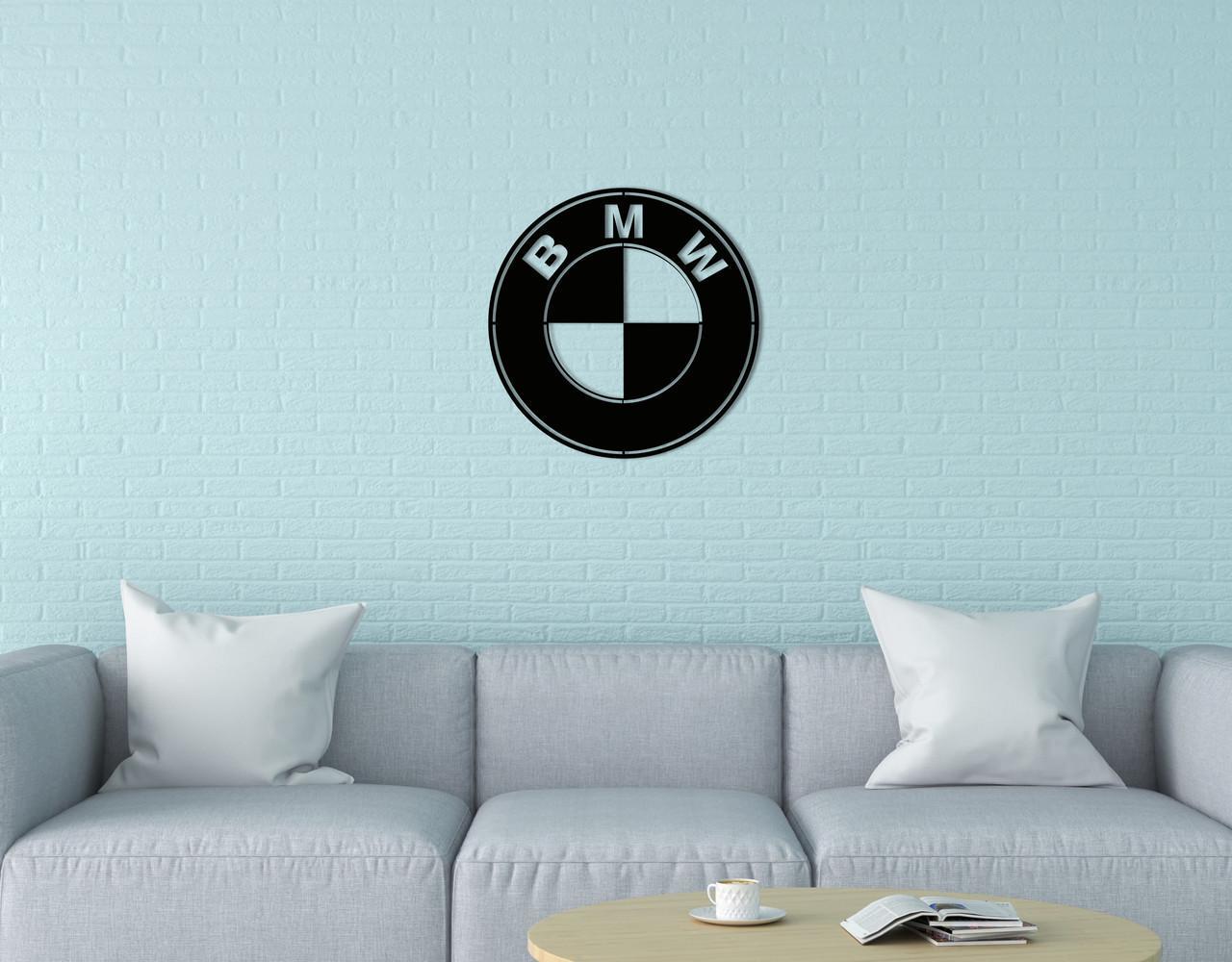 Декоративное панно на стену Upwood Decor BMW 40х40 см Black (1578267469)