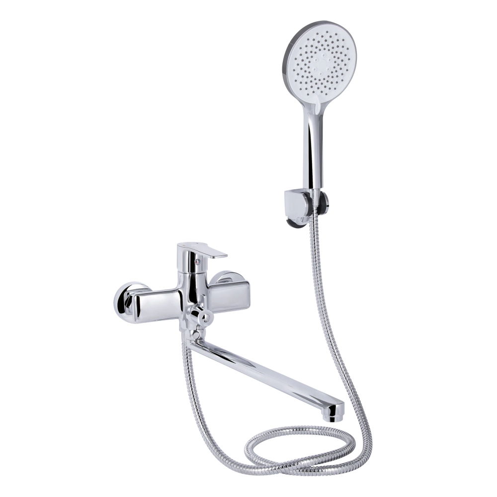 Смеситель для ванны Qtap Taurus k35 с длинным поворотным изливом и душевым гарнитуром Chrome (45663) Смеситель для ванны Qtap Taurus k35 с длинным поворотным изливом и душевым гарнитуром Chrome (45663)