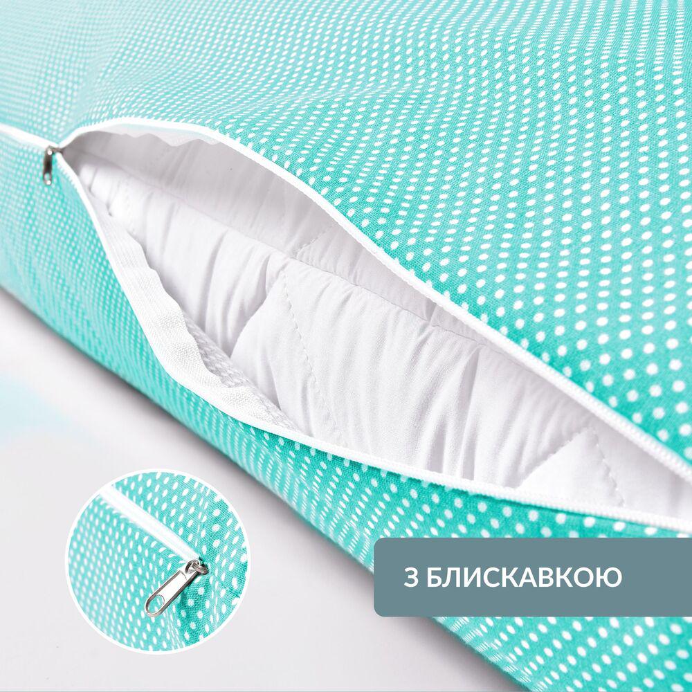 Подушка з наволочкою IDEIA NORDIC+ Горошок з блискавкою 40х140 см Білий/М`ятний (25791) - фото 5 Подушка з наволочкою IDEIA NORDIC+ Горошок з блискавкою 40х140 см Білий/М`ятний (25791) - фото 5