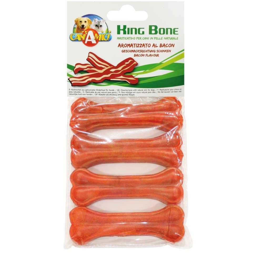 Лакомство для собак Croci King Bone Кость Bacon 4 шт. 10 см Лакомство для собак Croci King Bone Кость Bacon 4 шт. 10 см