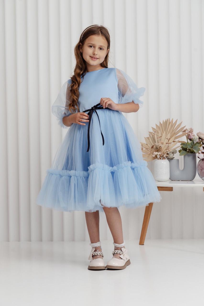 Платье праздничное для девочки 116 см Голубой (2229153737) - фото 3 Платье праздничное для девочки 116 см Голубой (2229153737) - фото 3