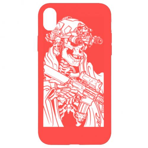 Чехол для iPhone XR Череп снайпер