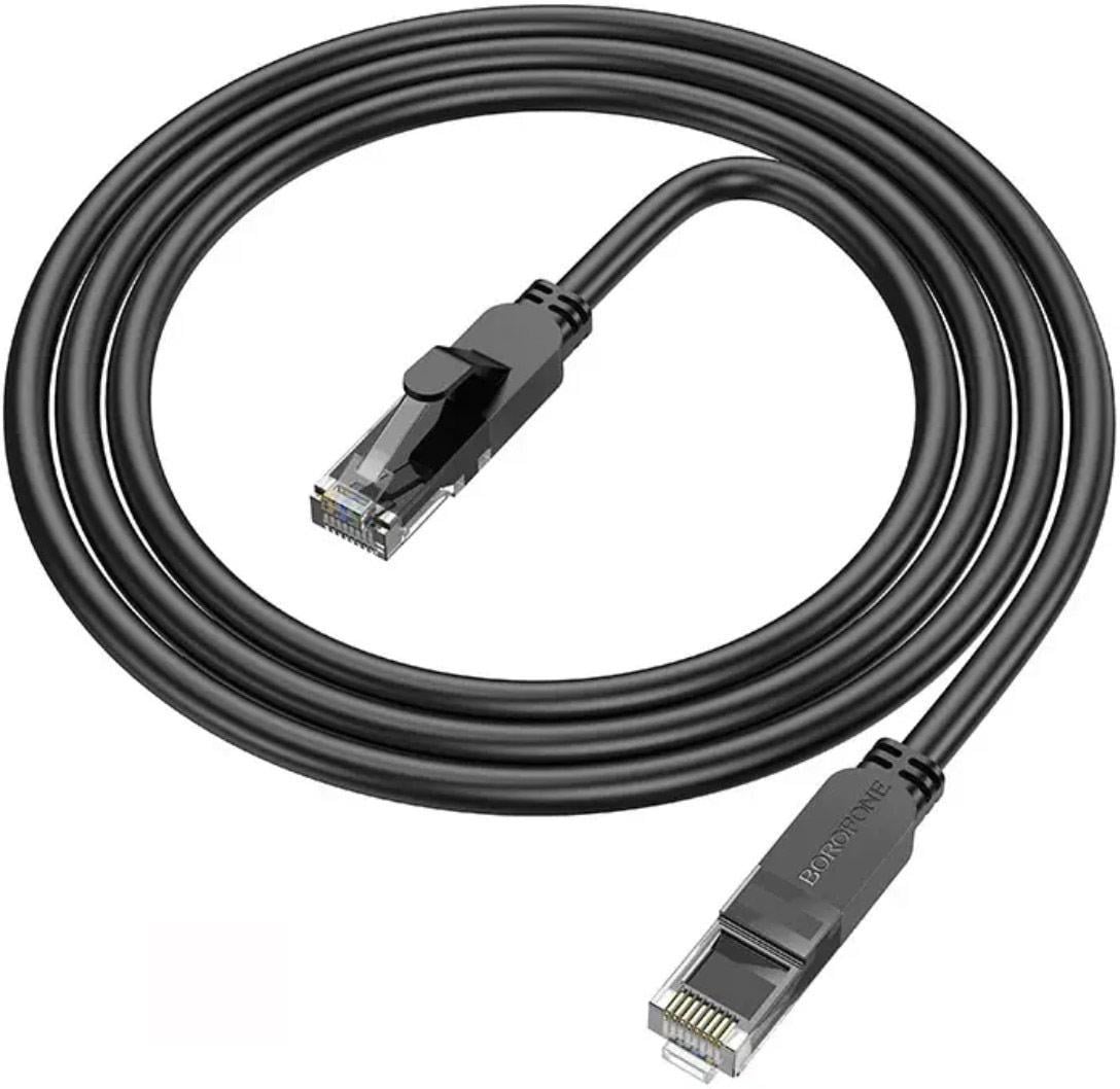 Кабель для роутера сетевой Borofone BUS01 CAT6 High-Speed 1Gbts LAN RJ45 1 м Black (2982364905)