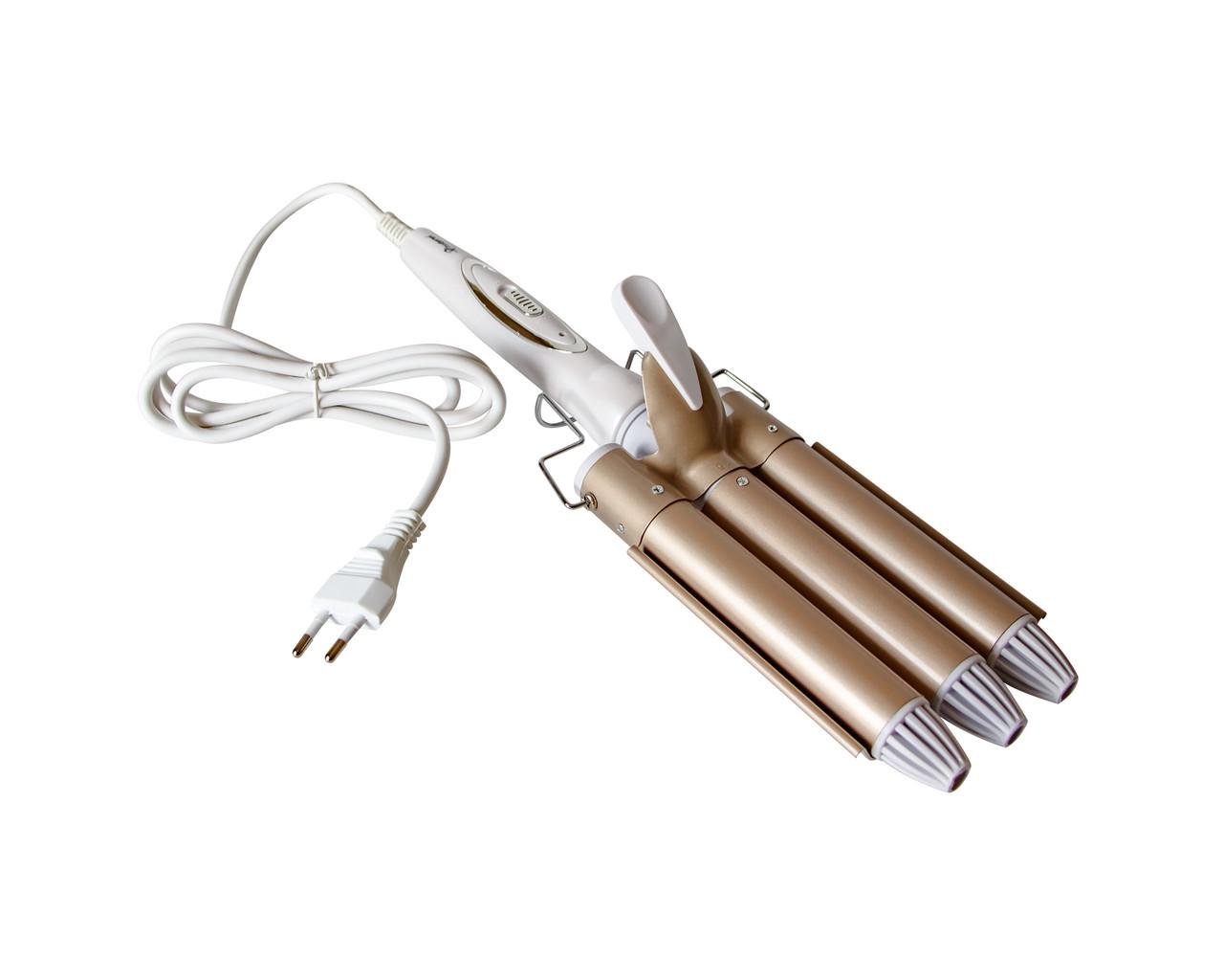 Плойка для волос Gemei GM-1988 3 волны 45 Вт керамика с терморегулятором (1164839138)