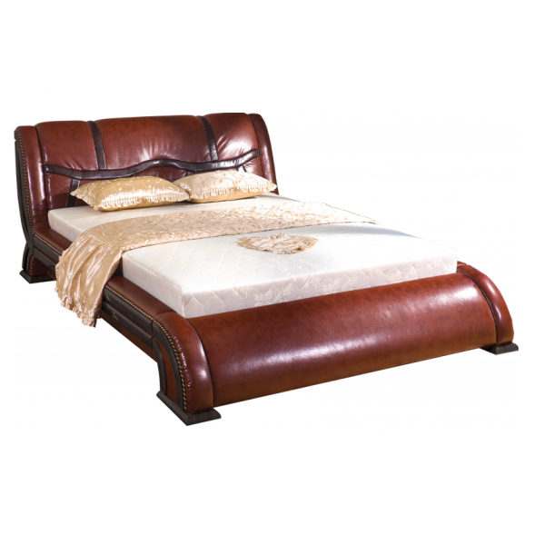 Кровать двуспальная Modern Медиум 160х200 см с матрасом Коричневый