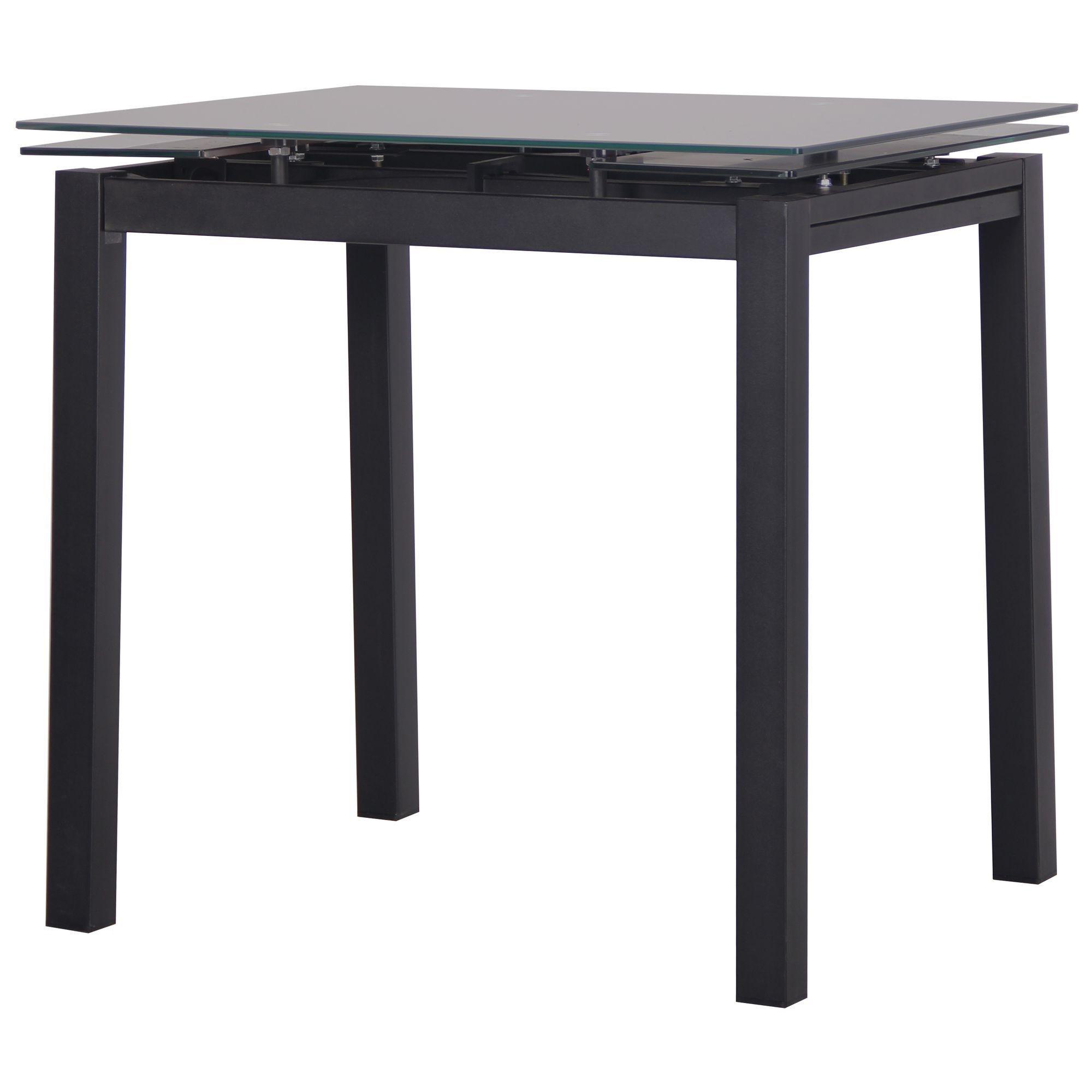 Стіл кухонний Карлос AMF розкладна сталь/загартоване скло 760х800 400х650 мм Чорний/Антрацит - фото 2 Стіл кухонний Карлос AMF розкладна сталь/загартоване скло 760х800 400х650 мм Чорний/Антрацит - фото 2