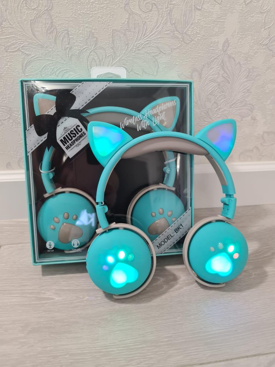 Наушники беспроводные детские CAT ВК-1 LED Мятно-зеленый (26389244) - фото 5