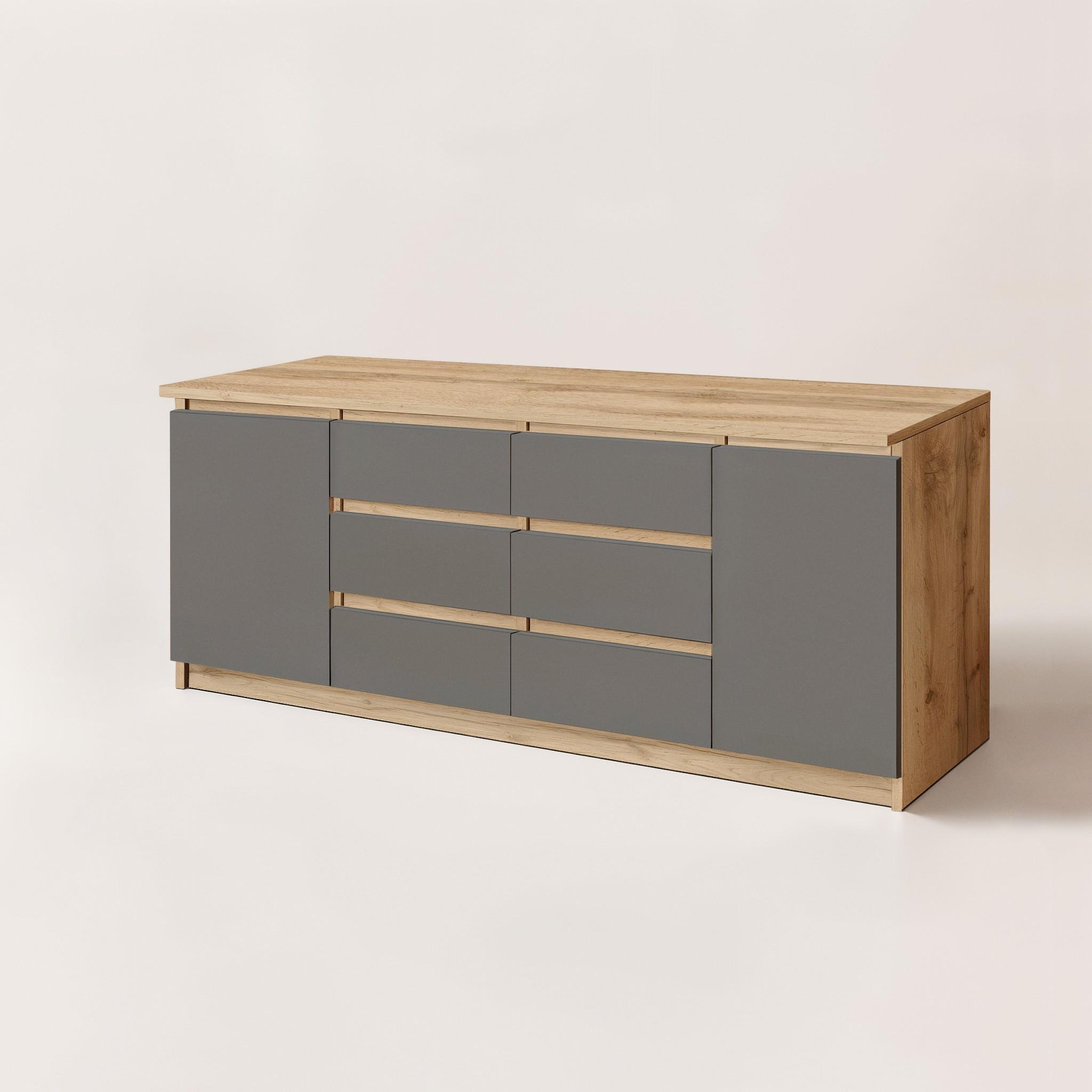 Комод Kraft 1600х345х750 мм Дуб Аппалачи/Антрацит - фото 2