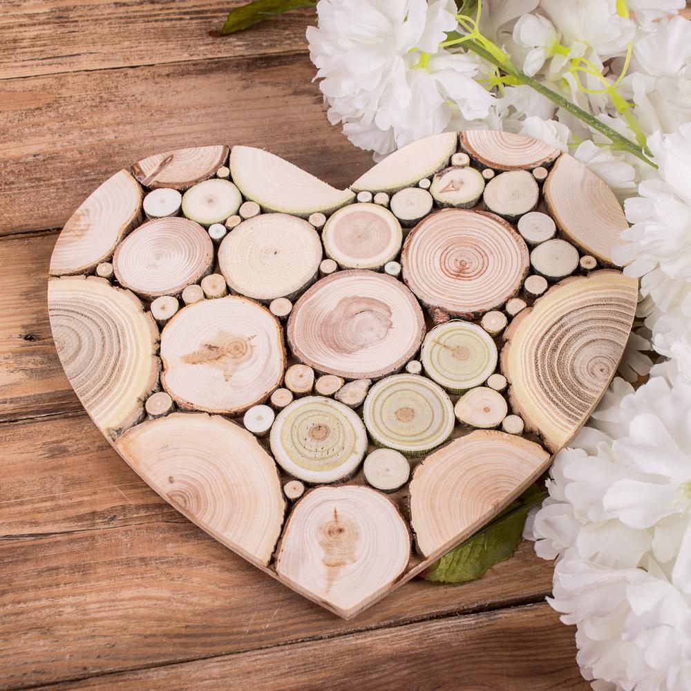 Подставка из срезов дерева сердце (1257)