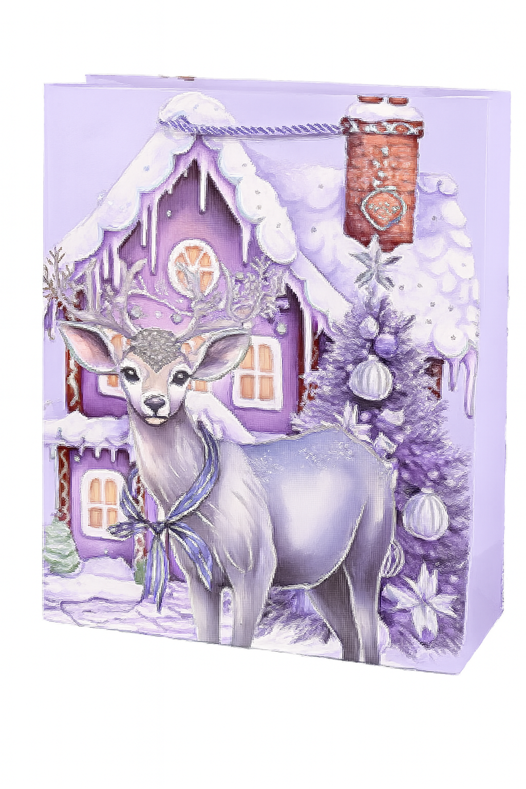 Подарочный пакет Christmas R34773-M 26х32х10 см Лавандово-фиолетовый (30651810)