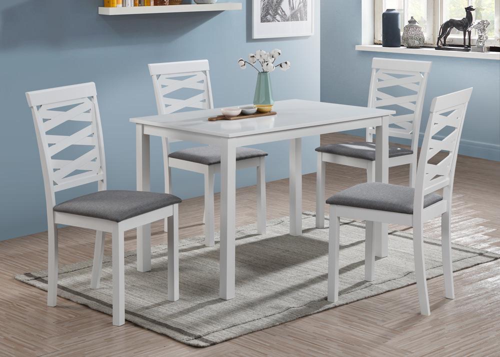 Комплект обеденный Мікс Меблі Бруклин стол и 4 стулья 1100х700х740 мм Белый/Серый - фото 5