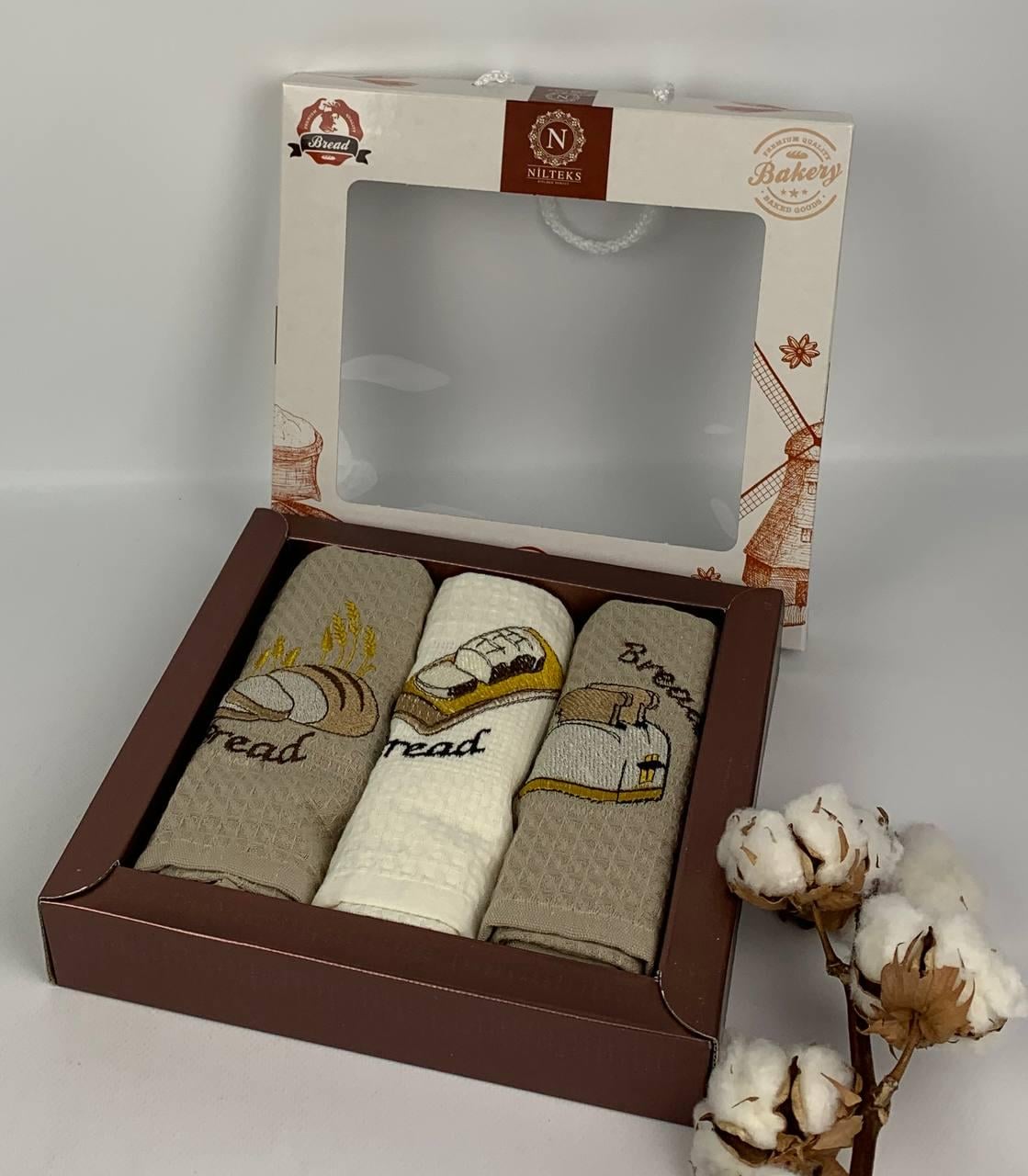 Набір кухонних рушників Nilteks Lux Bread 3 шт. (CN33177)
