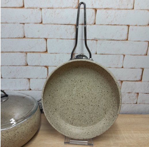 Набір каструль зі сковорідкою OMS з антипригарним покриттям 7 предметів (3051-sandy) - фото 7 Набір каструль зі сковорідкою OMS з антипригарним покриттям 7 предметів (3051-sandy) - фото 7