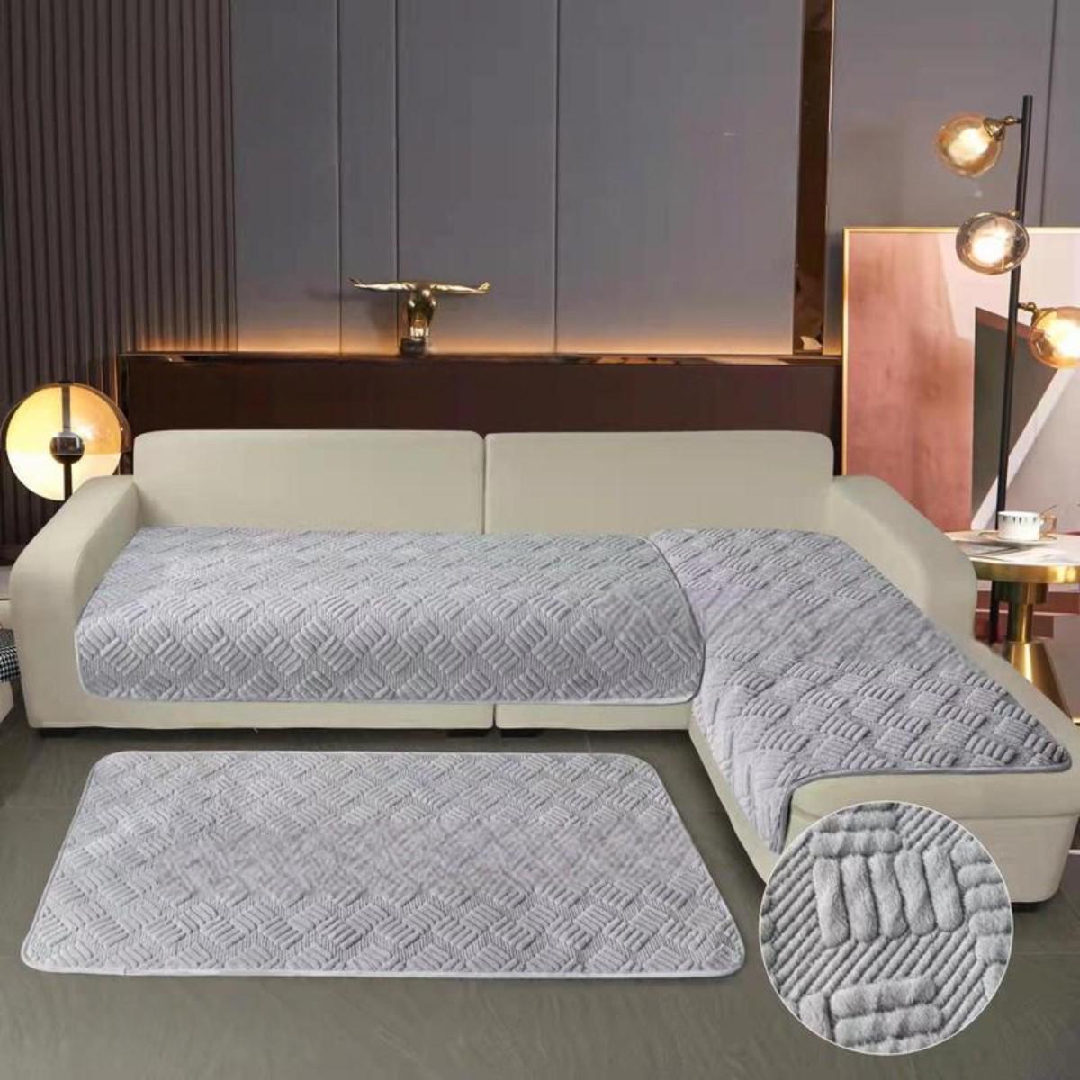 Покривало велюрове Koloco 3 шт. Світло-сірий (41024) - фото 2