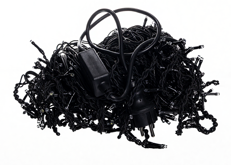 Гирлянда бахрома уличная 405 LED 25 м от сети черная нить Синий - фото 4 Гирлянда бахрома уличная 405 LED 25 м от сети черная нить Синий - фото 4