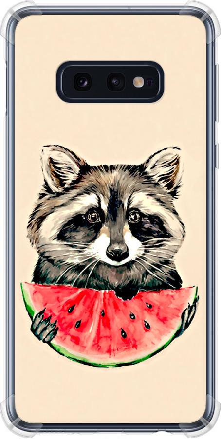 Чехол на Samsung Galaxy S10e Енотик с арбузом (4605sp-1646-42517)