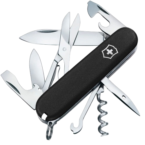 Нож складной многофункциональный Victorinox CLIMBER MAT 14 функций 91x27x18 мм Black (Vx13703.3_M0007p) Нож складной многофункциональный Victorinox CLIMBER MAT 14 функций 91x27x18 мм Black (Vx13703.3_M0007p)