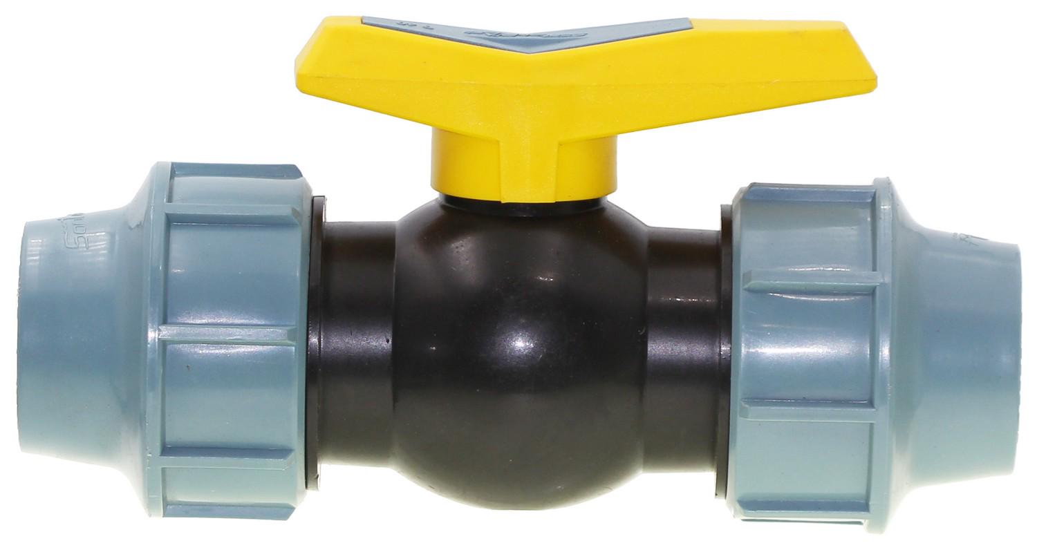 Кран шаровой SantehPlast d 63 мм проходной для полиэтиленовых труб (00017806)