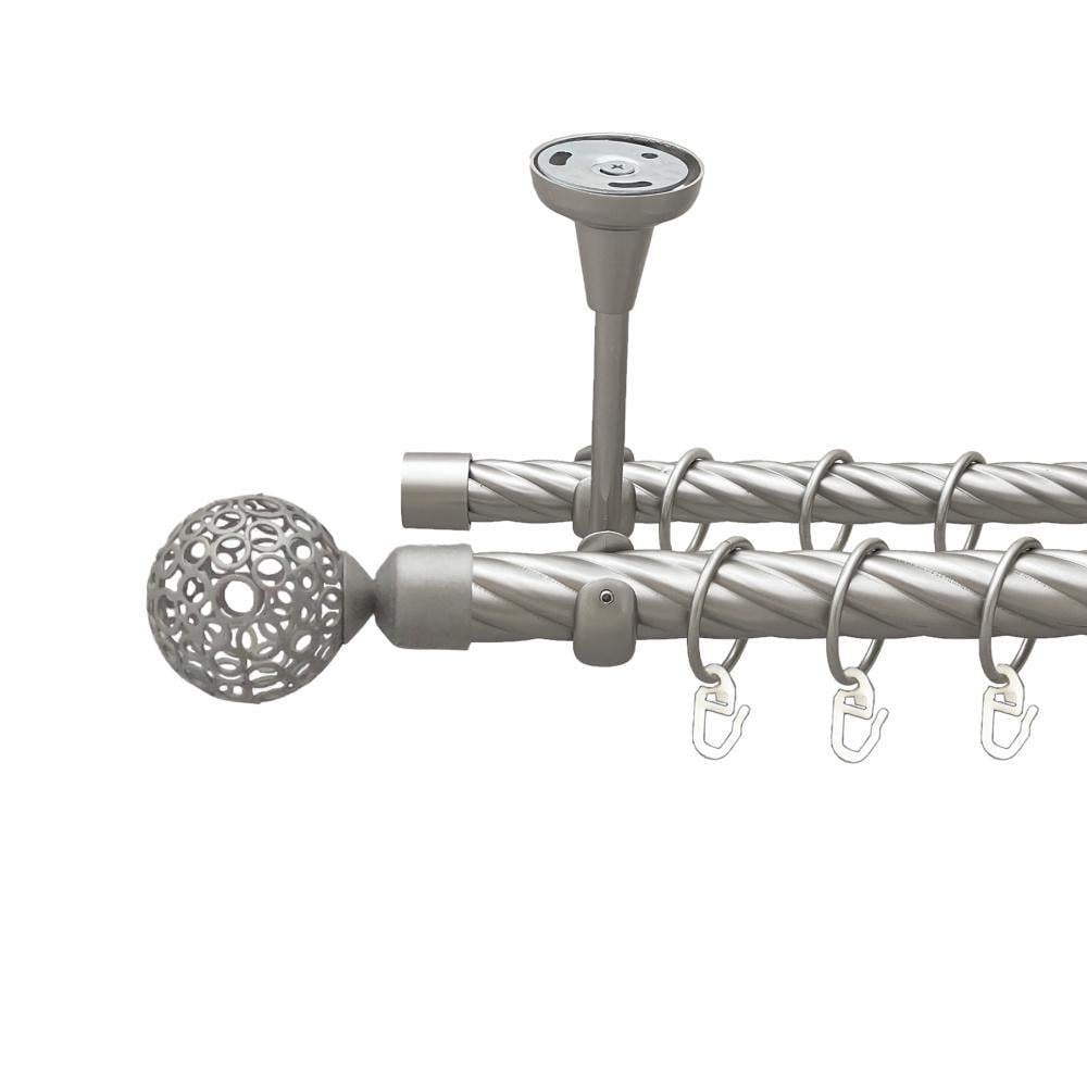 Карниз Orvit Савона металевий дворядний відкритий до стелі скручена труба кільце металеве 25/19 мм 300 см Сатин (00-00024257)