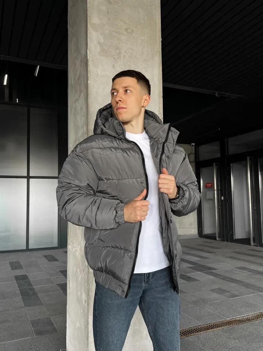 Куртка чоловіча зимова Oslo оверсайз дута S Темно-сірий (26516/2/1) - фото 5 Куртка чоловіча зимова Oslo оверсайз дута S Темно-сірий (26516/2/1) - фото 5
