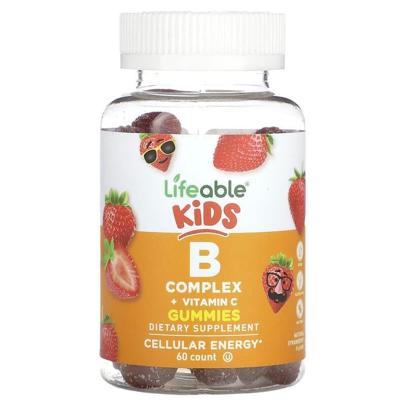 Вітаміни для дітей Lifeable Kids B-complex Vitamin C Gummies смак полуниці 60 мармеладок (2761250950)
