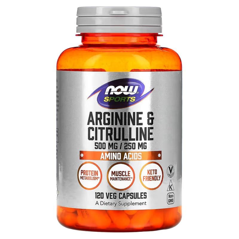 Амінокислота аргінін та цитрулін NOW Sports Arginine&Citrulline 120 Veg Capsules Амінокислота аргінін та цитрулін NOW Sports Arginine&Citrulline 120 Veg Capsules
