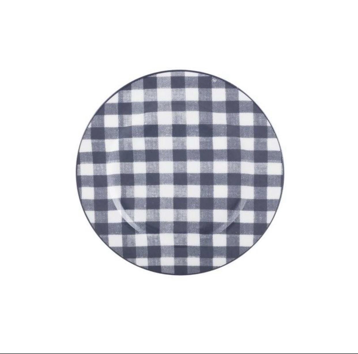 Тарілка Katie Alice Vintage Indigo Gingham клітинка 19 см Синій/Білий (SP002-GI)