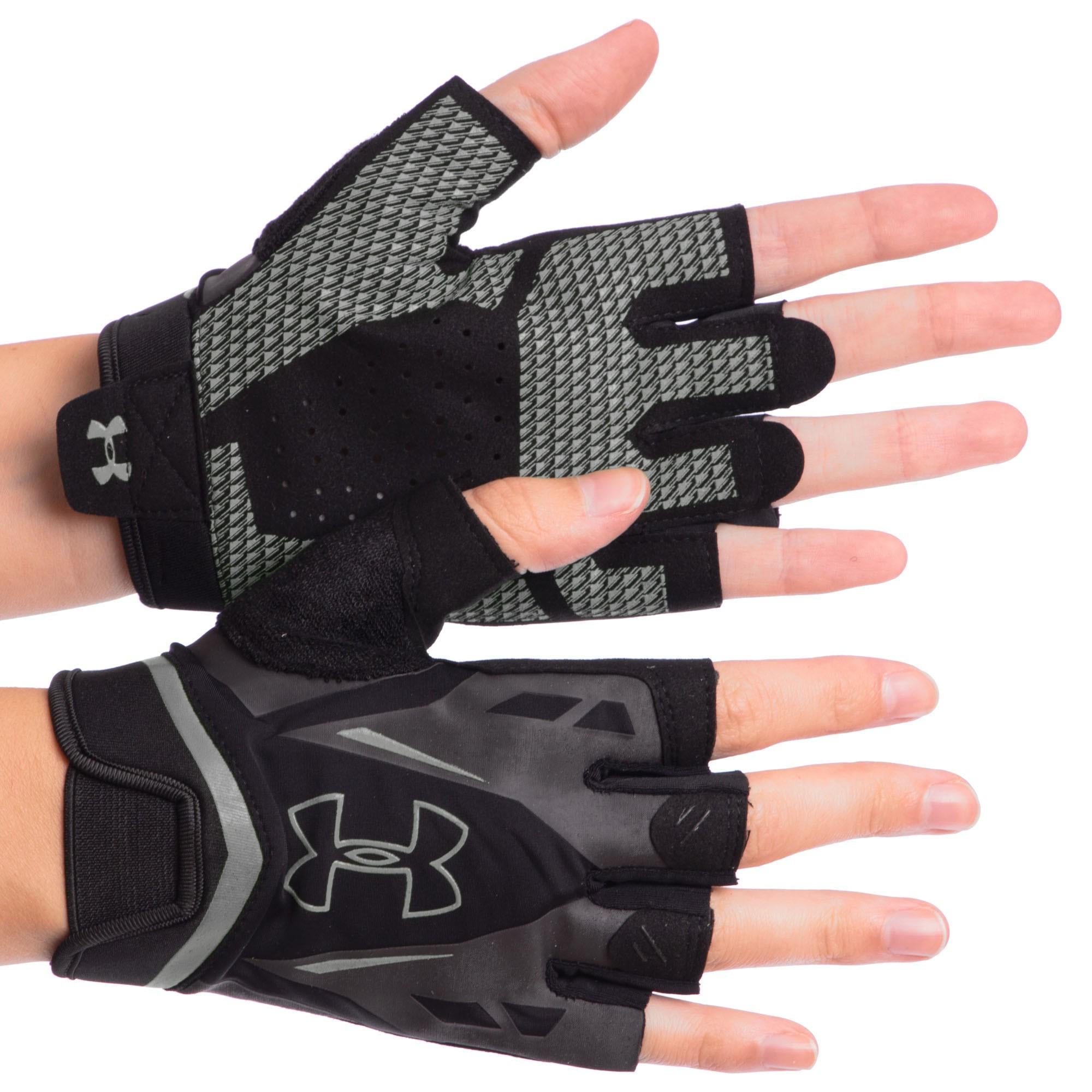 Перчатки для кроссфита и воркаута UAR WorkOut р-р L Черный/Серый (BC-6305)