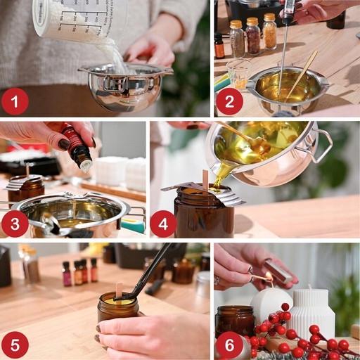 Набір для виготовлення соєвих свічок Diy квіти ефірна олія - фото 7