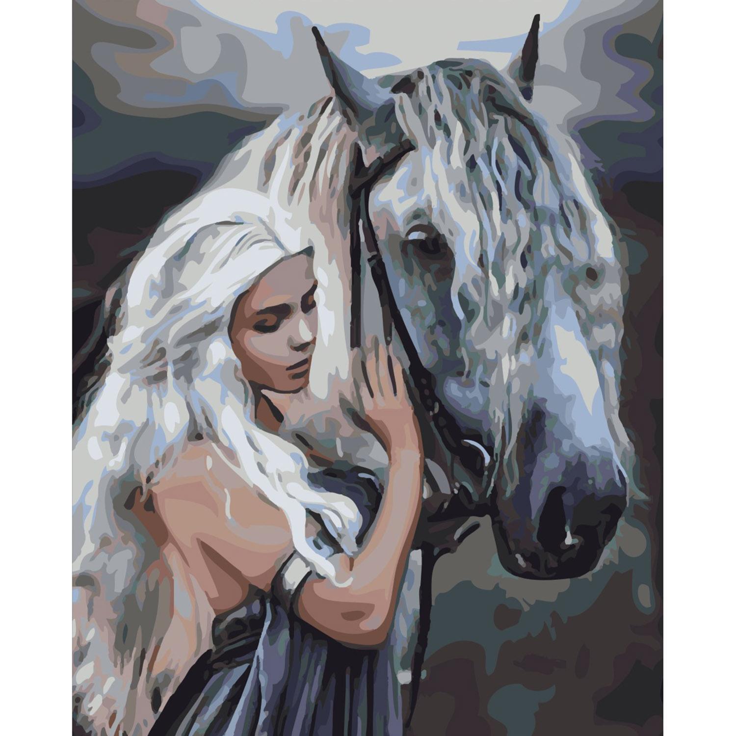 Картина по номерам Strateg Молодая наездница 40х50 см (SY6385)