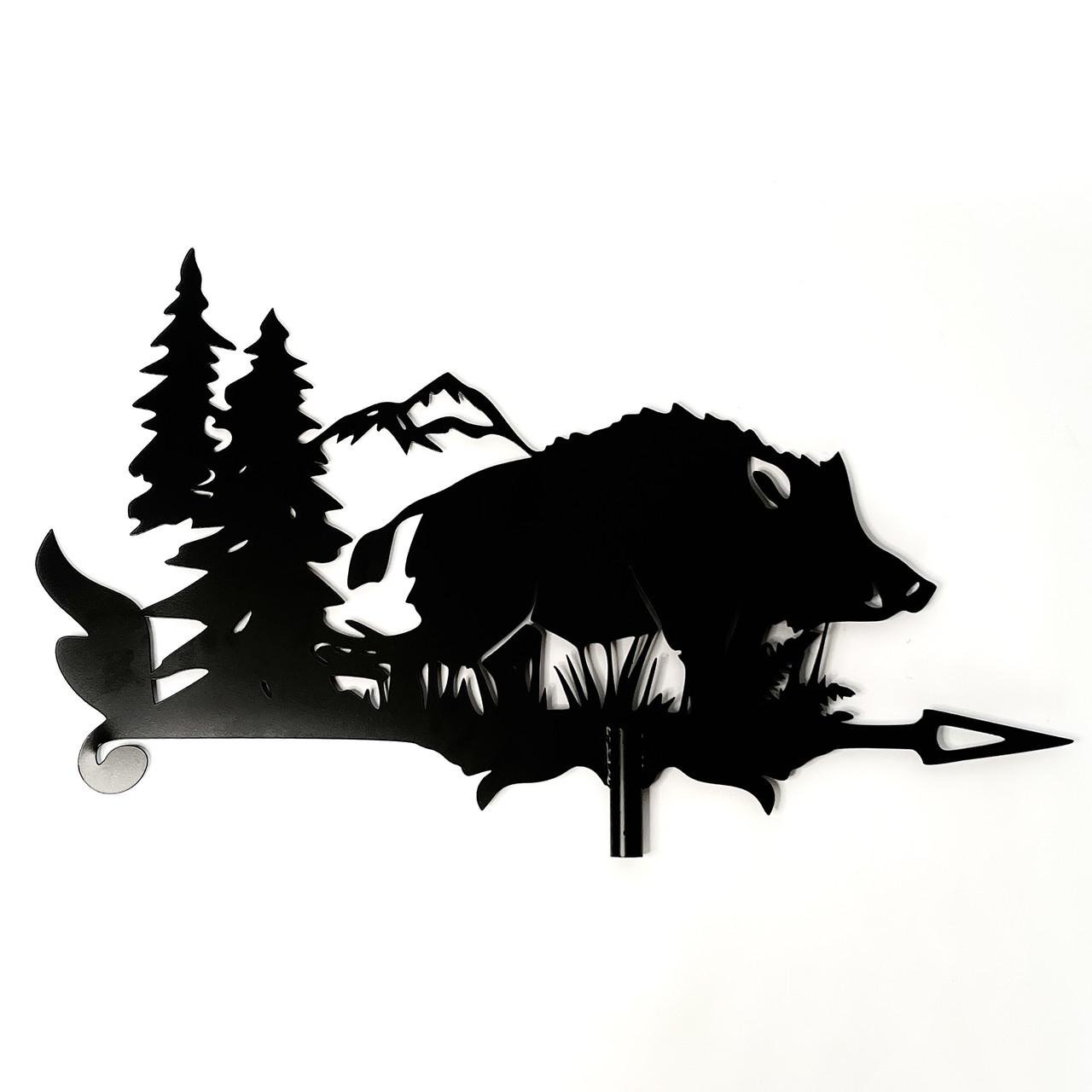 Флюгер на крышу маленький Дикий кабан на беседку/колодец/забор 65x50 см (1092345)