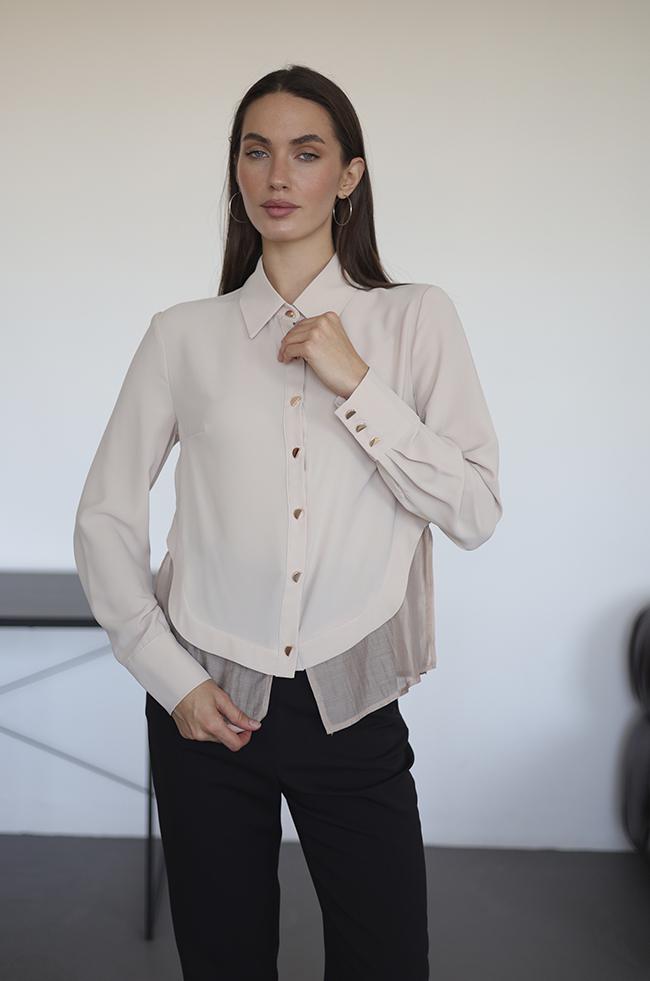 Блуза Lipar 2967 шифоновая р. 42 Капучино (16917455) - фото 3 Блуза Lipar 2967 шифоновая р. 42 Капучино (16917455) - фото 3