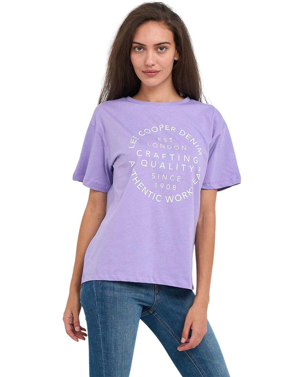 Футболка женская Lee Cooper 20196183.V56 L Фиолетовый (5942723131935)