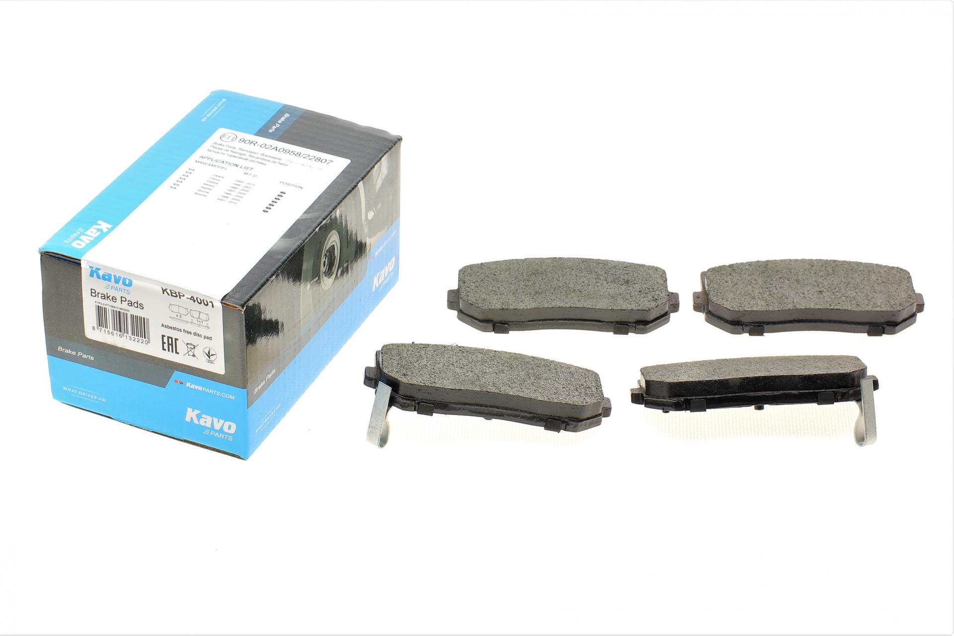 Колодки тормозные передние KAVO PARTS Kia Cerato 01-/Carens 99- (KBP-4001 KAVO PARTS)