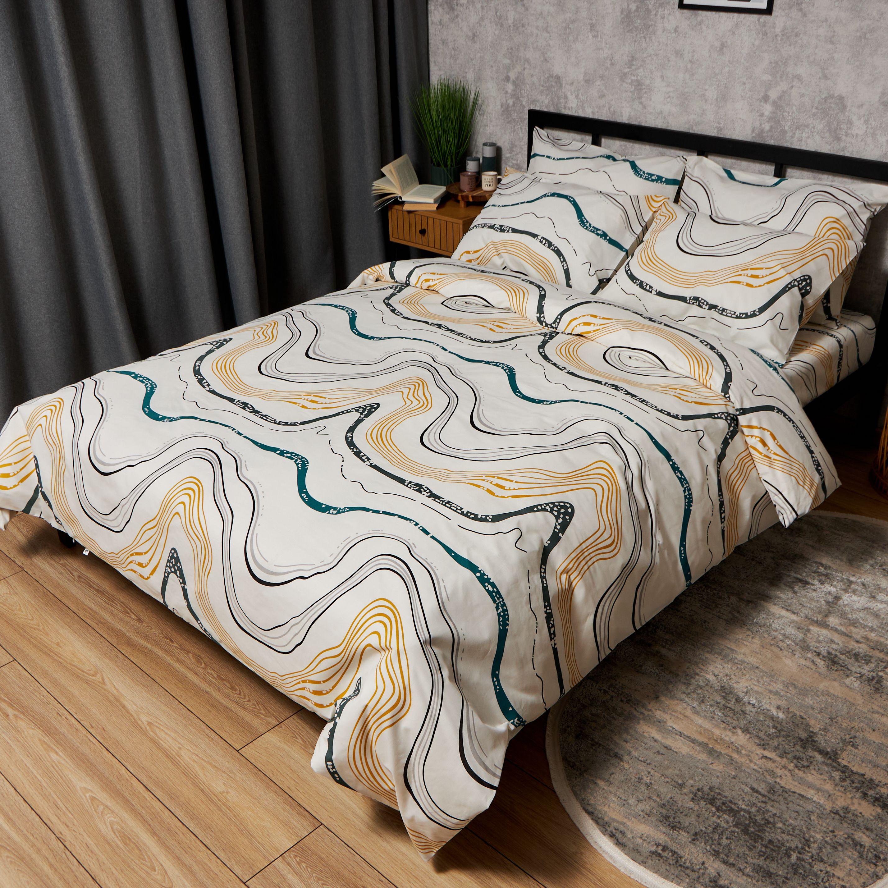 Пододеяльник Moon&Star Gold Люкс Natural Waves бязь King Size 220x240 см (MS-870001109)