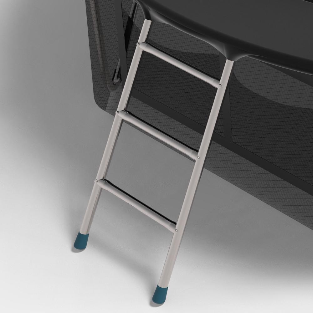 Батут FitToSky з внутрішньою сіткою та драбинкою 374 см Чорний (21320512) - фото 5