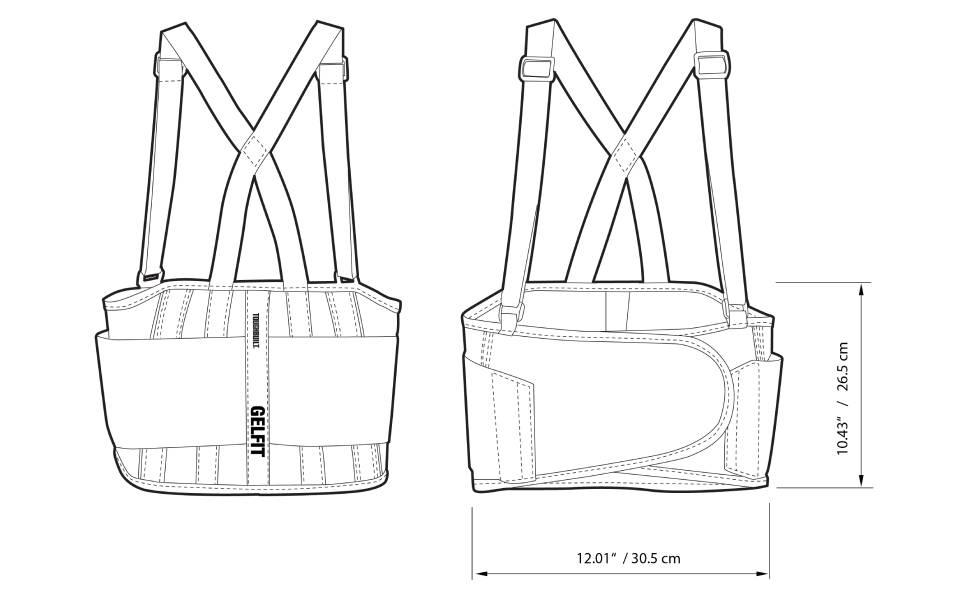 Пояс для підтримки спини ToughBuilt GelFi TB-45G-M середній 90-106 см (TB-45G-M-BEA) - фото 9