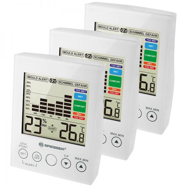 Термометр-гигрометр Bresser MA With Mould Alert White 3 шт.