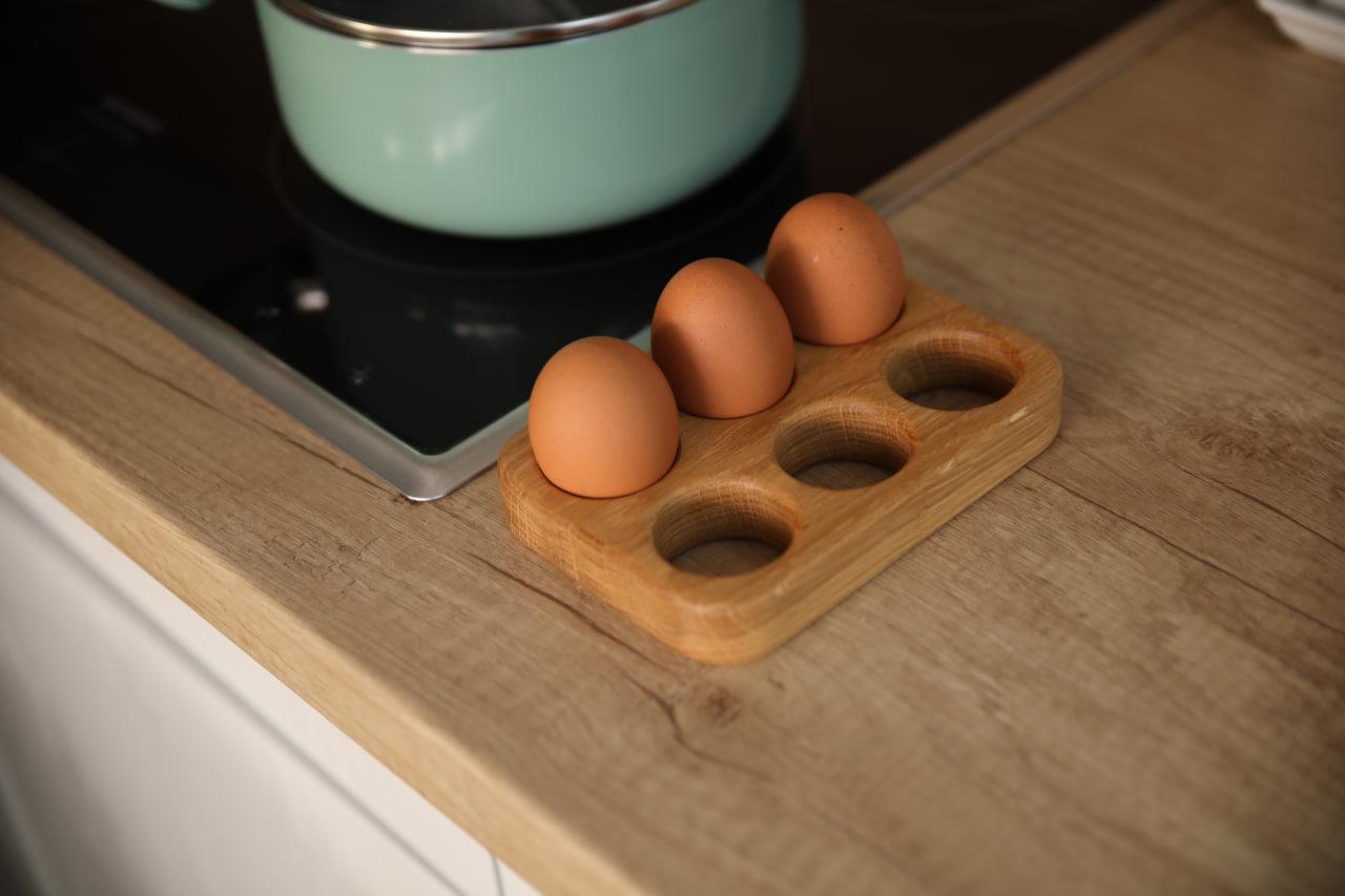 Подставка-рамка деревянная из дуба на 6 яиц 16х11х2,5 см (WDE-17.2)