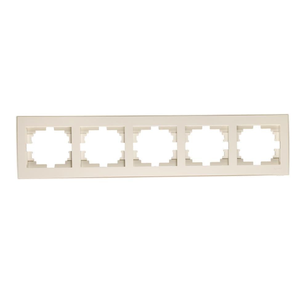Рамка пятиместная горизонтальная Rain Кремовый (703-0303-150)