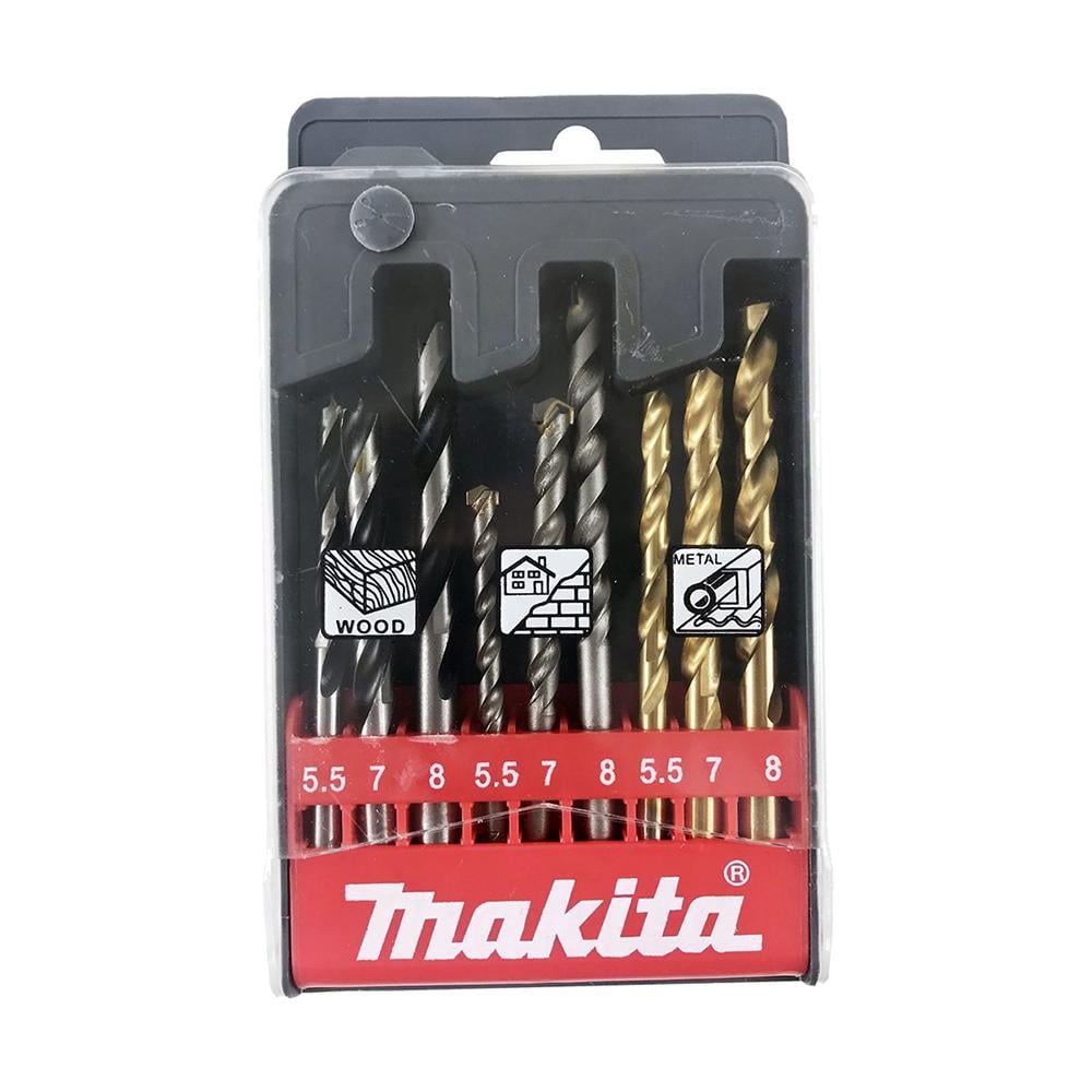 Набор сверл Makita дерево/металл/бетон 9 шт. (D-30069)