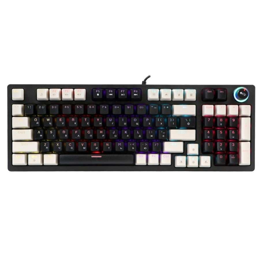 Клавиатура игровая механическая TWolf T50 97 клавиш/регулятор Blue Switch Hot-Swap RGB 12 режимов Double-Shot ABS (34844024)