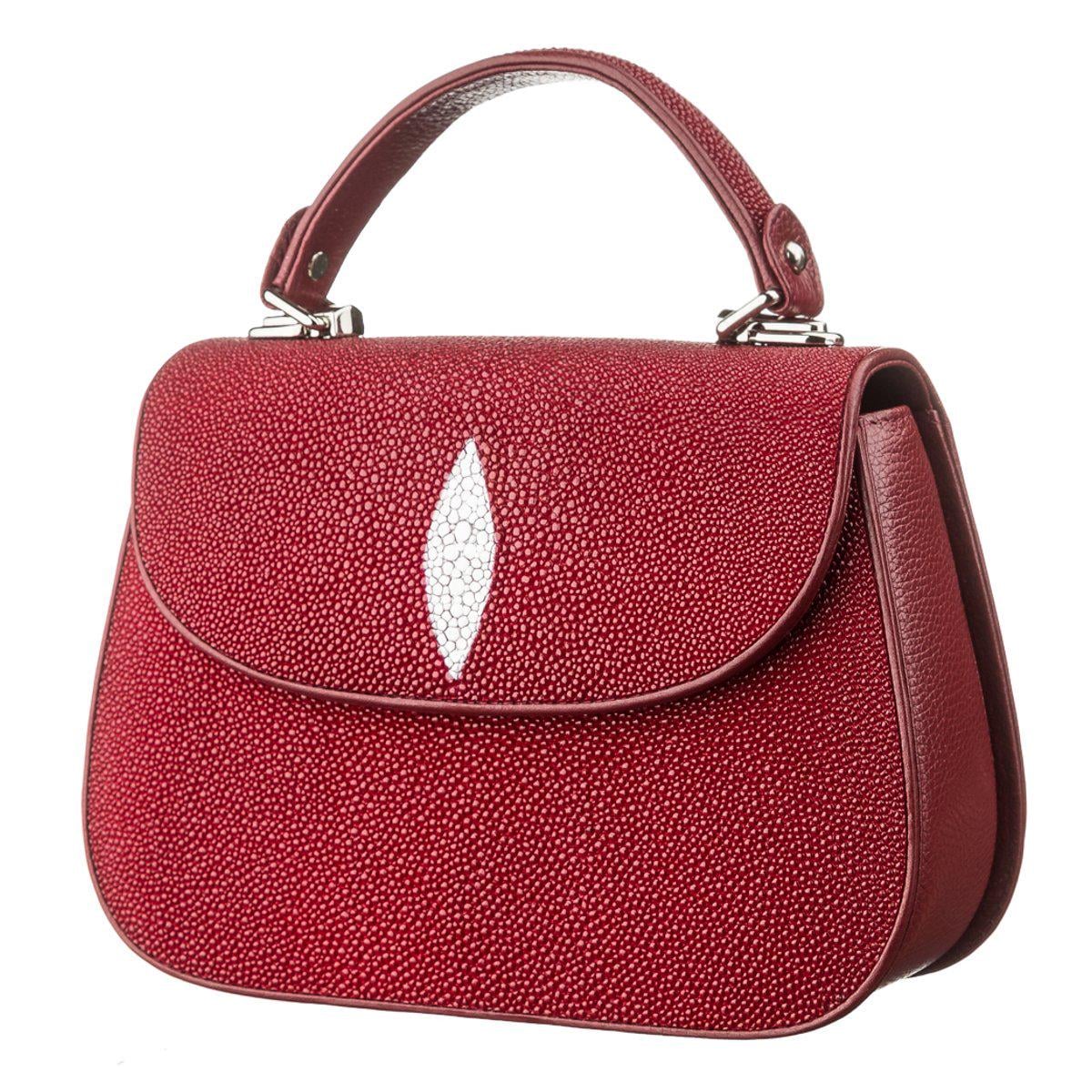 Сумка Stingray leather 18628 из натуральной кожи морского ската Бордовый Сумка Stingray leather 18628 из натуральной кожи морского ската Бордовый