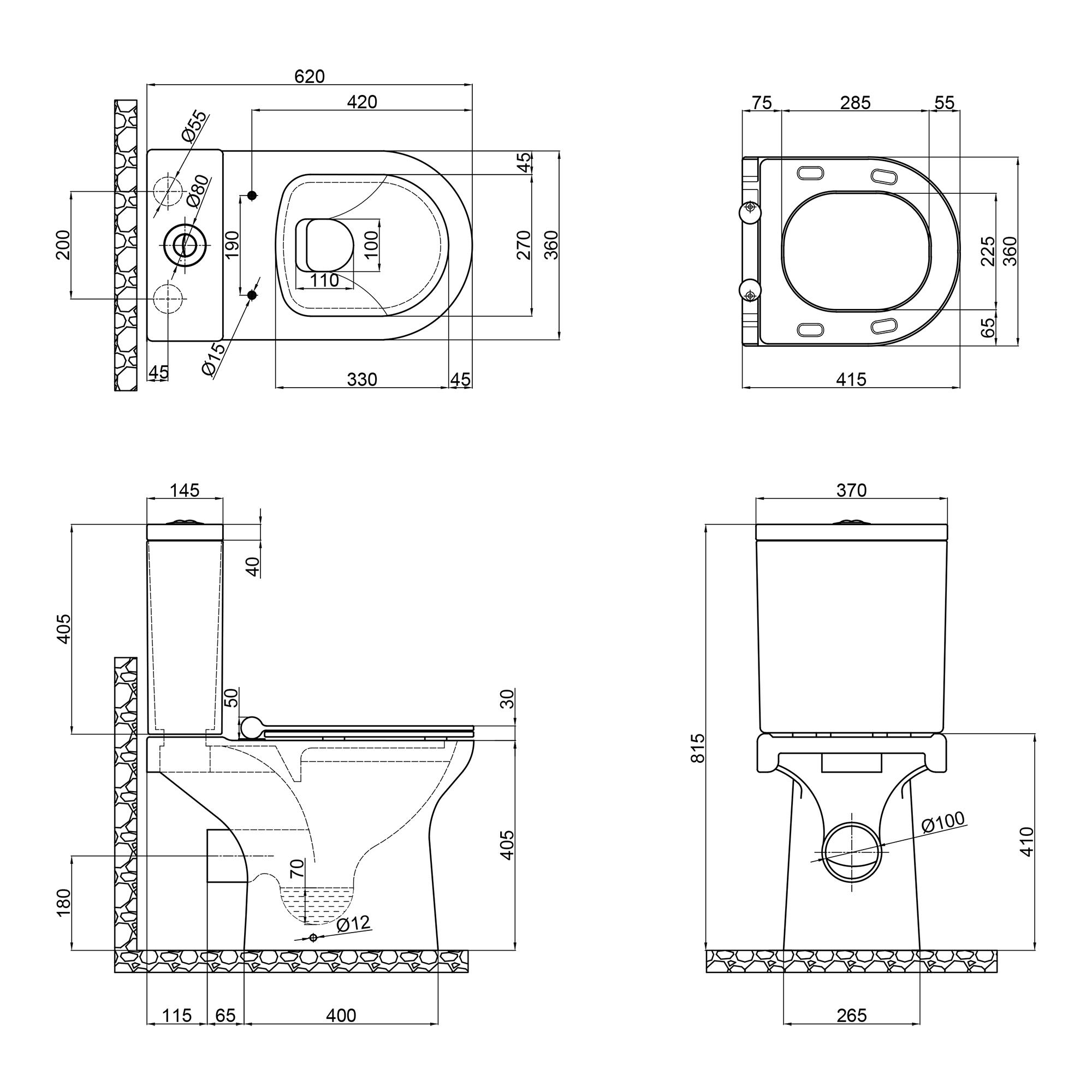 Унитаз-компакт напольный Q-tap Kolibri QT1022C667PW безободковый с сиденьем с микролифтом (115860) - фото 2