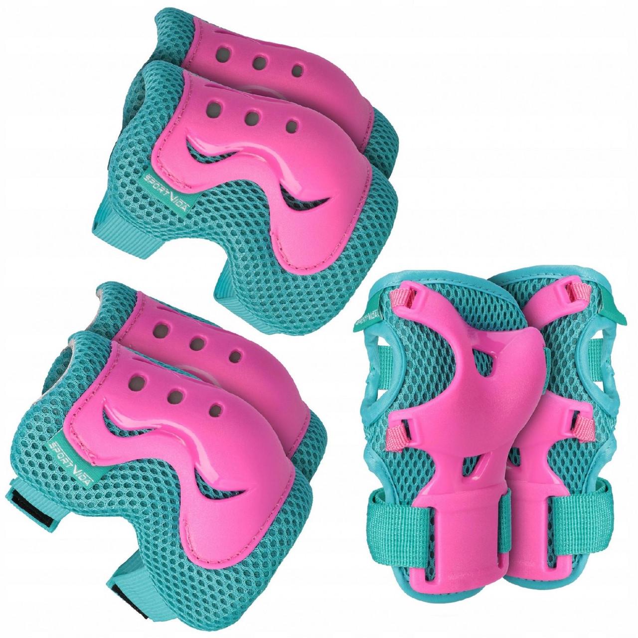 Комплект защитный SportVida 3в1 SV-KY0002-L L Blue/Pink